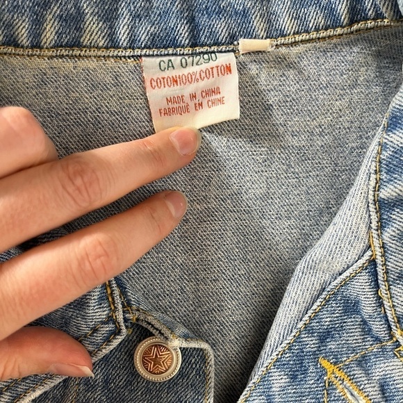 Vintage 90s Denim Vest Womens Sz Small Buttons Light Wash Jean Vest Retro Funky - Picture 8 of 9